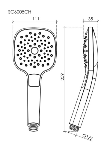 Душевая лейка Sancos Magic SC6005CH цвет белый/хром - фото 2